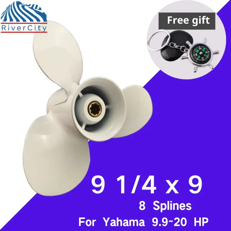 

Outboard Propeller For Yamaha 9.9hp 15hp 20hp 9 1/4x9 Boat Aluminum Screw 3 Blade 8 Spline Marine Engine 683-45945-00-EL