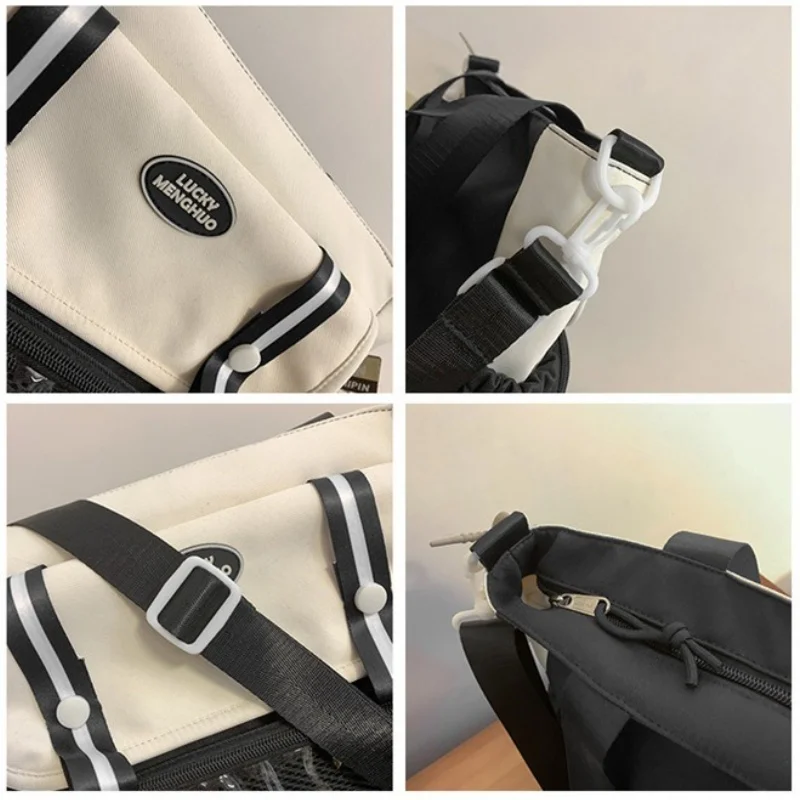 Large Capacity Shoulder Bags for Students,Versatile Nylon Waterproof Satchel,Portable for Traveling,Handy Phone Pocket