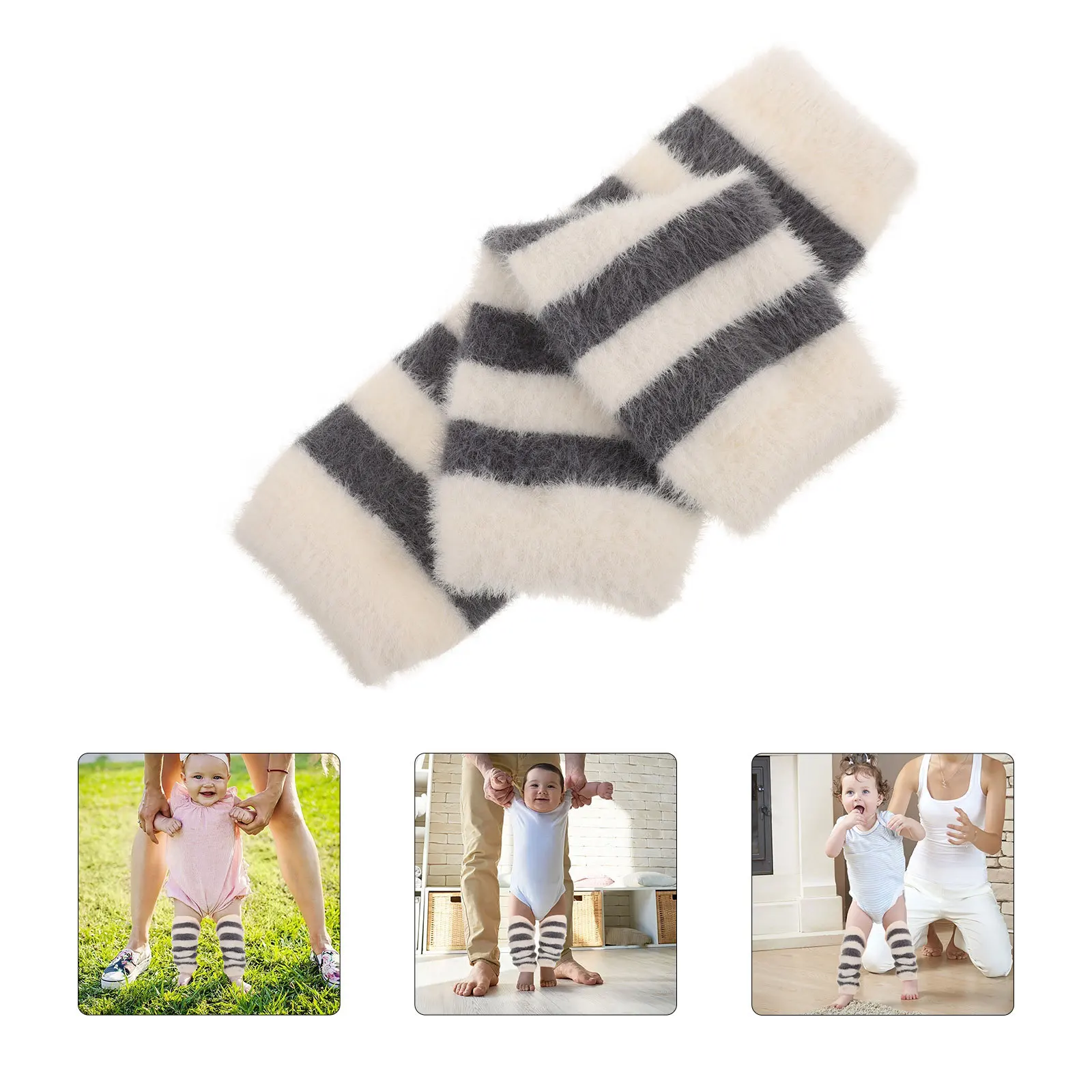 

1Pair Toddler Knee Socks Baby Crawling Pads Thickened Cotton Anti-Slip Warm Knee Protectors for Babies Autumn Winter