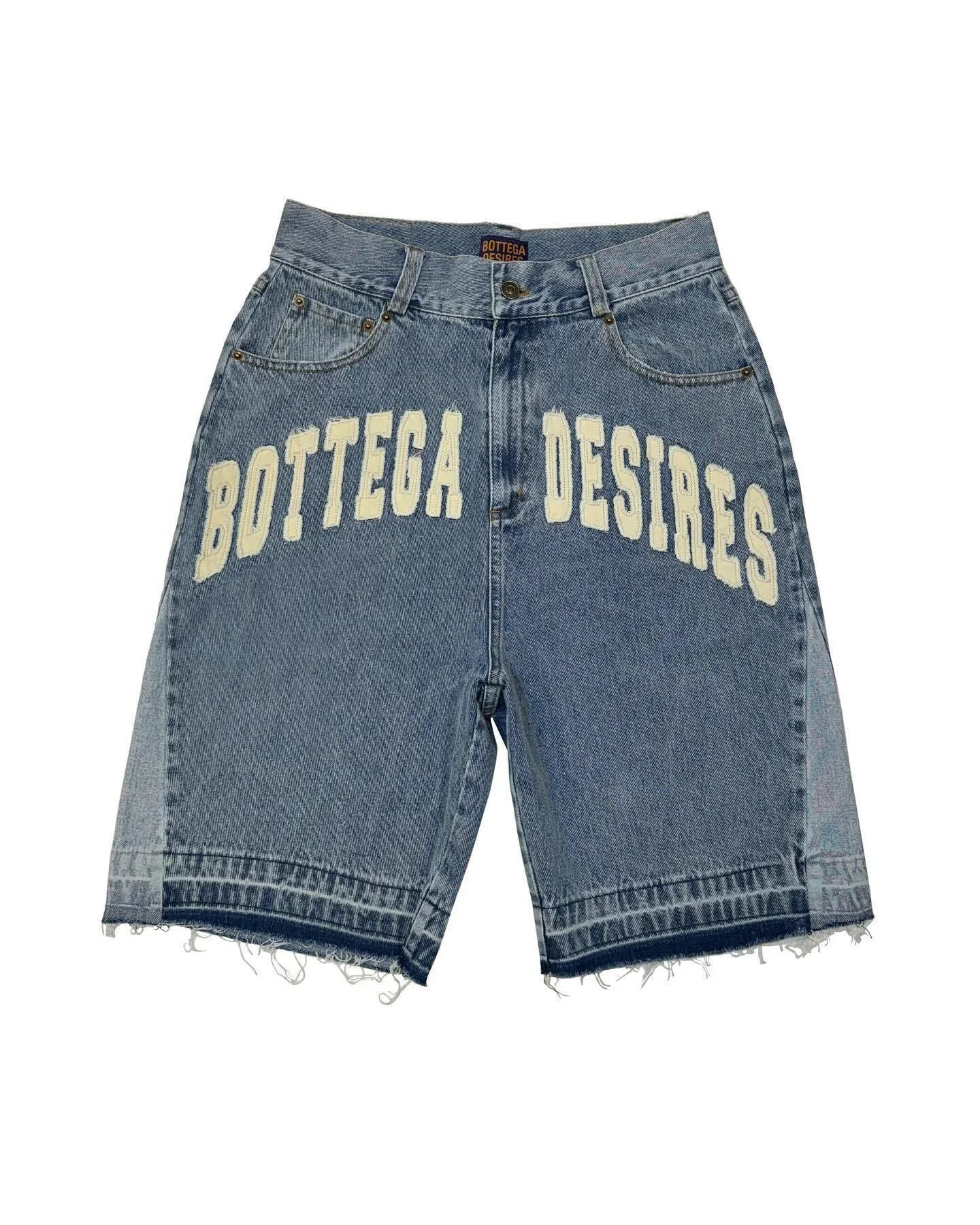 Straat Borduurwerk Hoge Taille Gewassen Denim Harajuku Retro Trendy Merk Oversized Jeans Mannen Y2 K Goth Punk Shorts