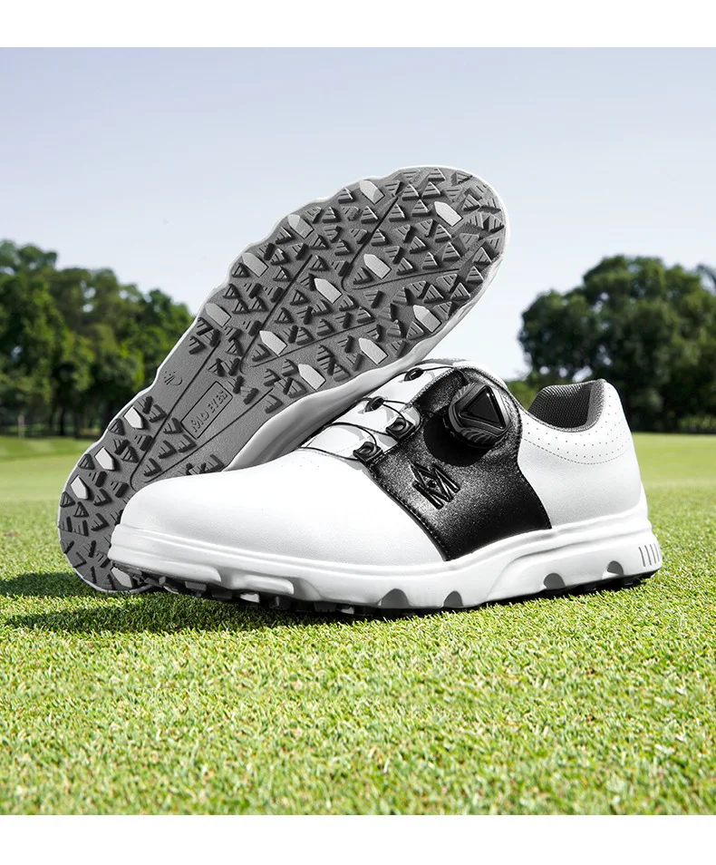 MO EYES Golf Shoes for Men, Breathable Summer Casual Sports Shoes, Men's Golf Spikes-Free Shoes, Super Waterproof Shoes
