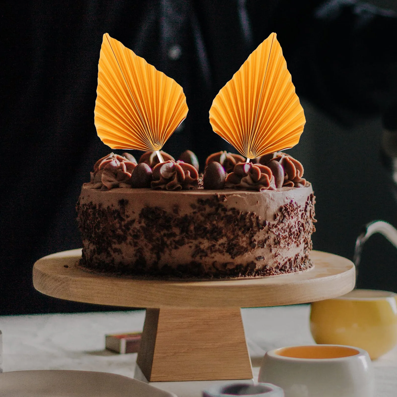 

10Pcs Bohemian Cake Decorating Fan Palm Leaf Picks Small Leaves Cupcake Toppers Luau Decor Leaves Cake Decorations