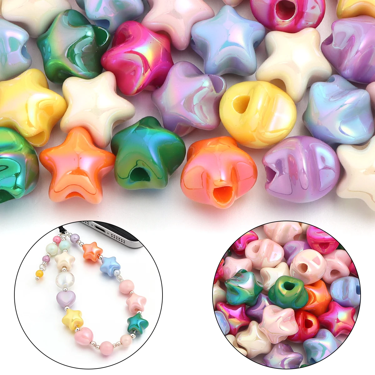 10pcs Colorful Chunky Pentagra - Phone Accessories Beads recension och pris
