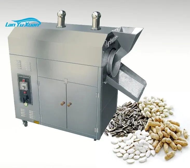 High Quality Grain Cocoa Bean Almond Nut Roaster Peanut Roasting Machine 200kg