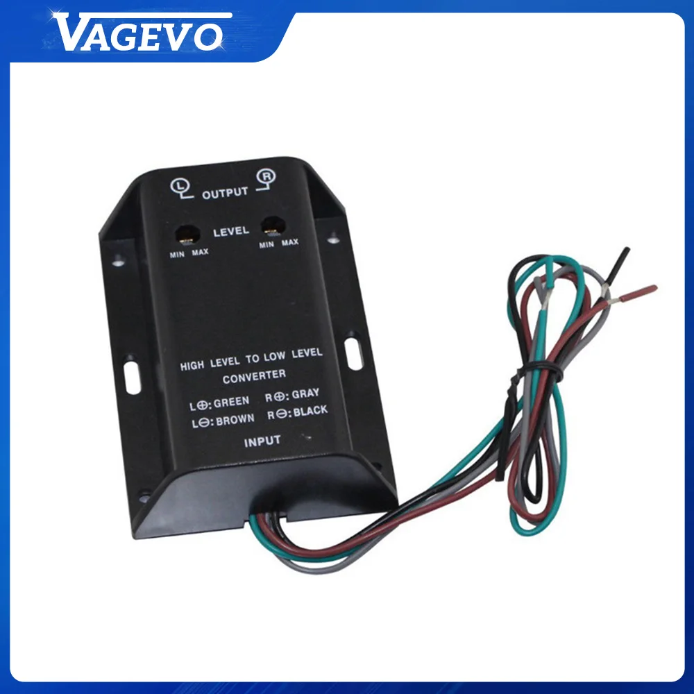 Car Audio RCA Speaker Converter Adapter High To Low Level Output Bass Audio Adapter Wire