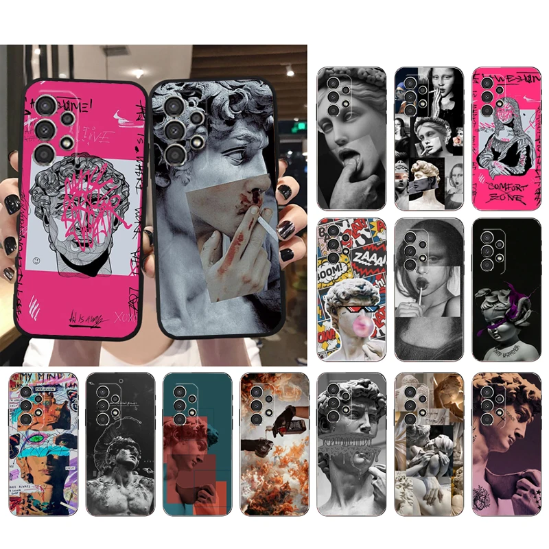 Graffiti Great Art Aesthetic David Phone Case For Samsung A52S A21S A33 A23 A13 A14 A32 A52 A53 A54 A51 A71 A73 A72