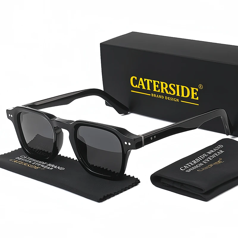 Raute Quadrat Acetat polarisierte Sonnenbrille Männer Retro großen Rahmen Frauen Sonnenbrille Punk Outdoor Fahren Reise Brillen UV400 – Detail 4