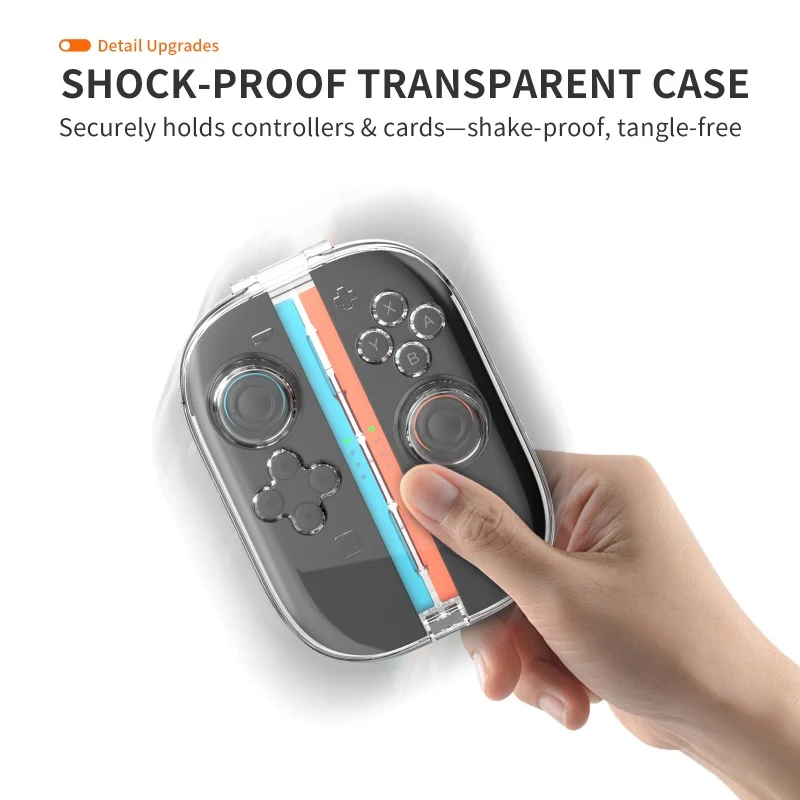 لـ Switch 2 Joycon حافظة واقية شفافة مع صندوق تخزين بطاقات الألعاب مضاد للسقوط لملحقات ألعاب Joy-Con