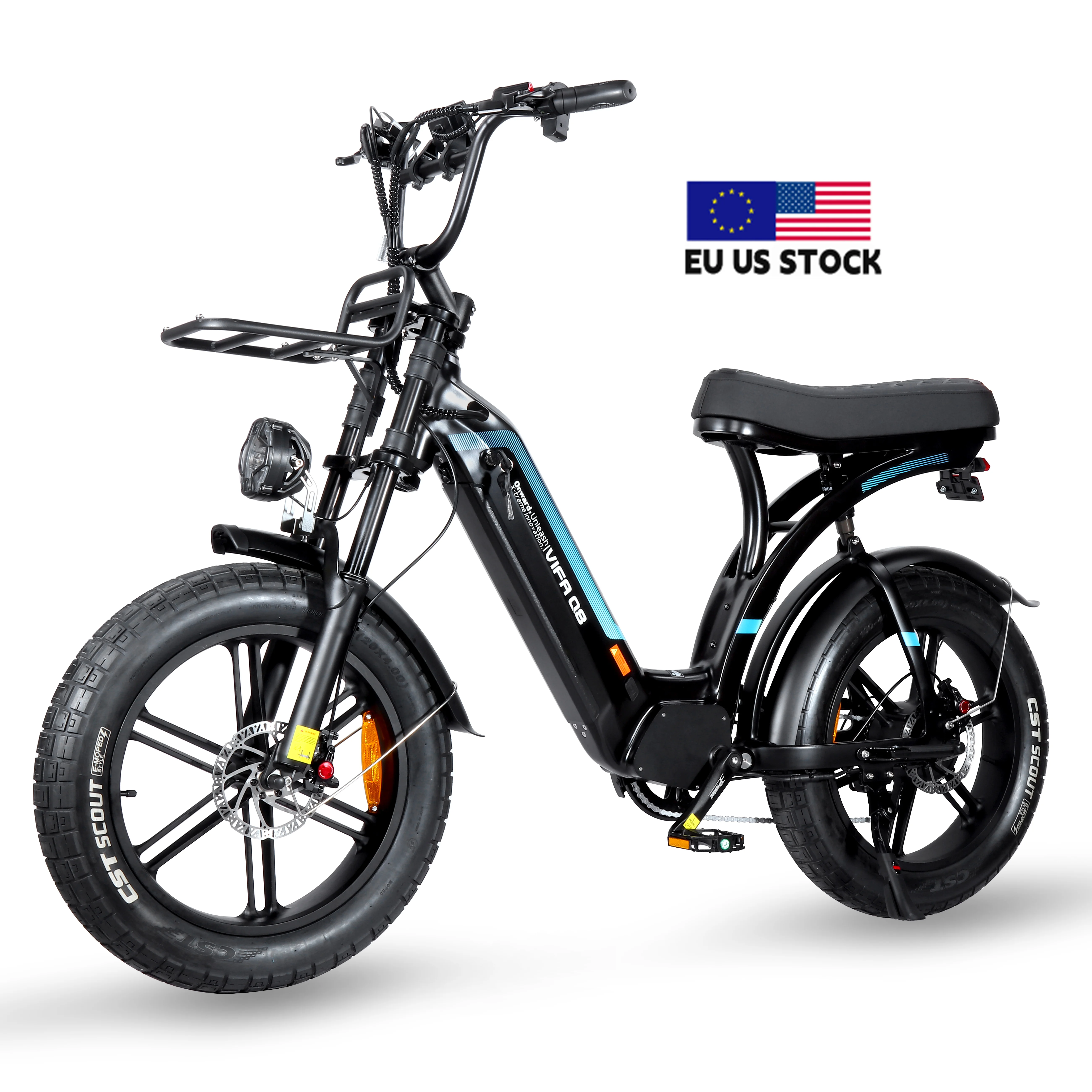 Q8 aluminum fat bike 48V battery no welding point ready storage in Holland warehouse and USA warehouse