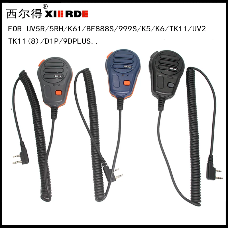 

XIERDE 2 Pin K-Type Shoulder PTT Mic Microphone For Kenwood Baofeng UV-5R BF-888s Quansheng UV-K5 K6 UV2 Two Way Radio Micphone