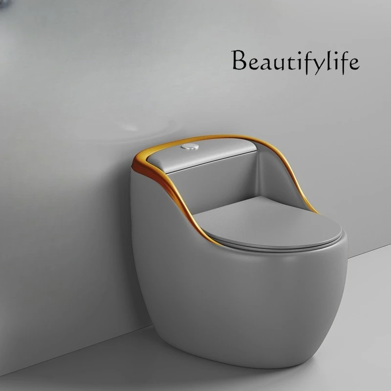 

Egg-shaped personalized creative color toilet super swirl siphon household water-saving high-end toilet