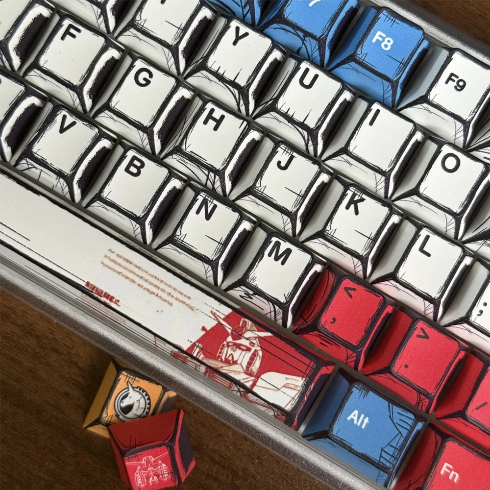 

Comic Key Caps Cherry Profile Red Blue White Customized Personalized Mechanical Keyboard Keycaps for Office Gaming Accessories