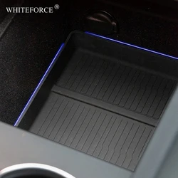 For Tesla New Model Y Juniper Armrest Storage Box Lower Silicone Anti-slip Mat Model 3 Highland Center Console Storage Organized
