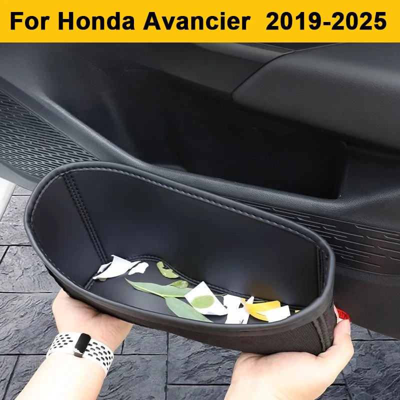 

For Honda Avancier 2019-2025 Car Door Storage Box Protector Pads Cover PU Leather Door Slot Organizer Pockets Accessories