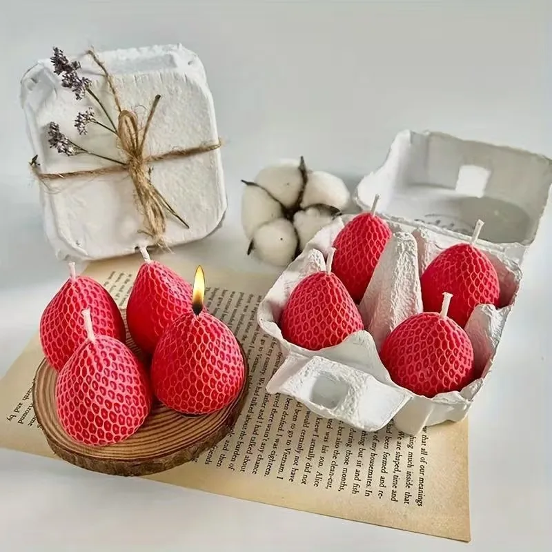 3D Erdbeer-Silikonform für Kerzen Aromatherapie DIY Duftkerzen Perfekt für Romantische Valentinstag-Party Heimdekoration