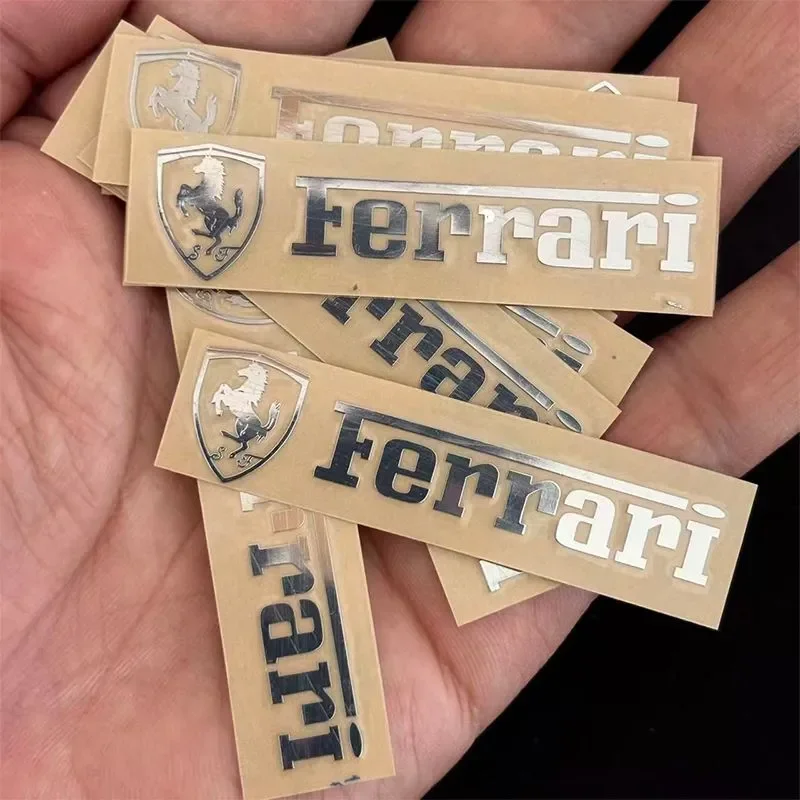 Pegatinas creativas de Metal con logotipo de Ferrari en 3D, pegatina impermeable a prueba de suciedad para Ferrari 458, 488, 599, 612, FF, F12, accesorios
