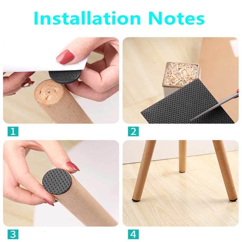 Self Adhesive Furniture Leg Mat Anti Slip Mute Thicken 5mm Felt Wood Floor Protectors Furniture Chair Table Feet Bumper Pads