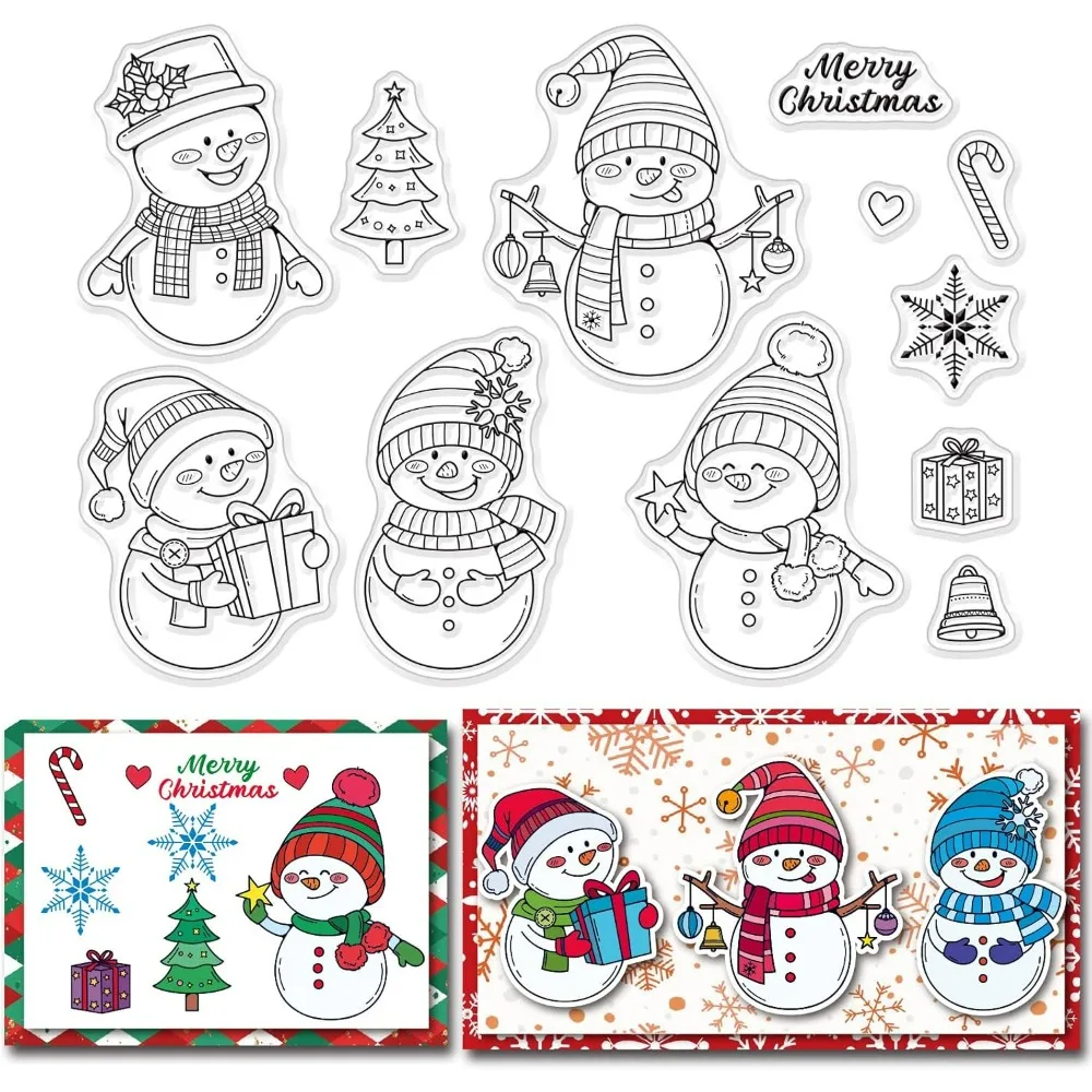 Clear Silicone Stamps Christmas Snowman Clear Vintage Transparent Silicone Stamps Clear Rubber Scrapbooking