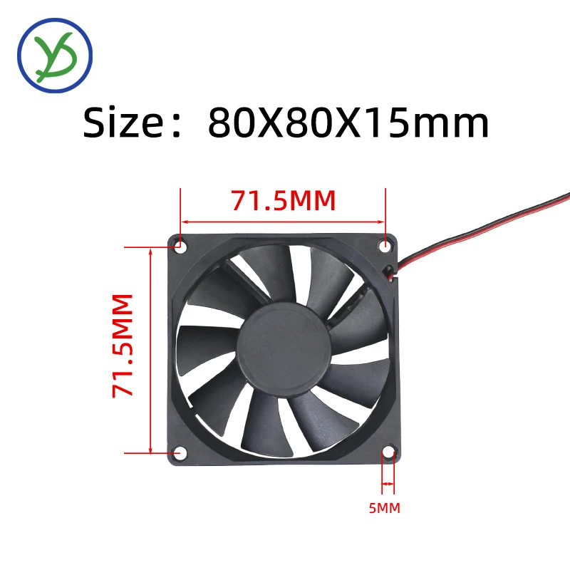 Вентилятор охлаждения 12 В 24 В 6015 8015 Вентилятор охлаждения Масляный подшипник Нагреватель Аксессуары для корпуса компьютера ПК Кулер графического процессора Охлаждение радиатора