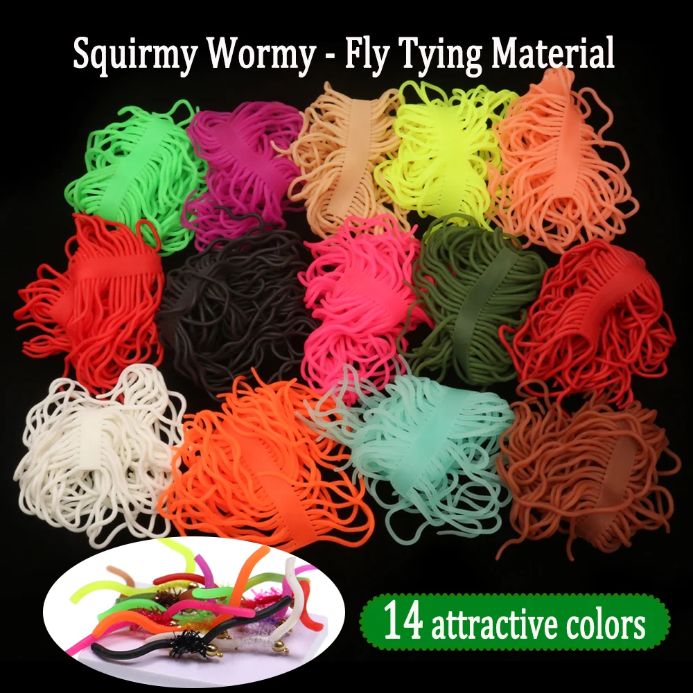 Vampfly 1pc/2pcs Squirmy Wormy Fly Tying Material Soft Silicone For San Juan Worm Body Nymph Flies Grub Trout Fishing Lures Bait