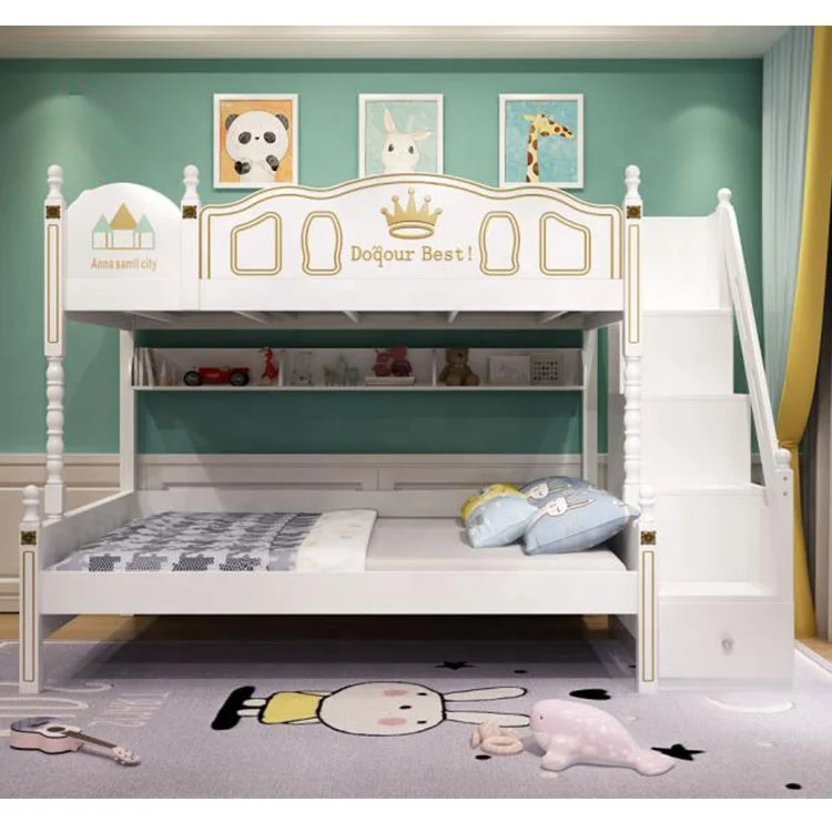 High Quality Kids Solid Wood Bunk Beds Children Double Bed Furniture Set