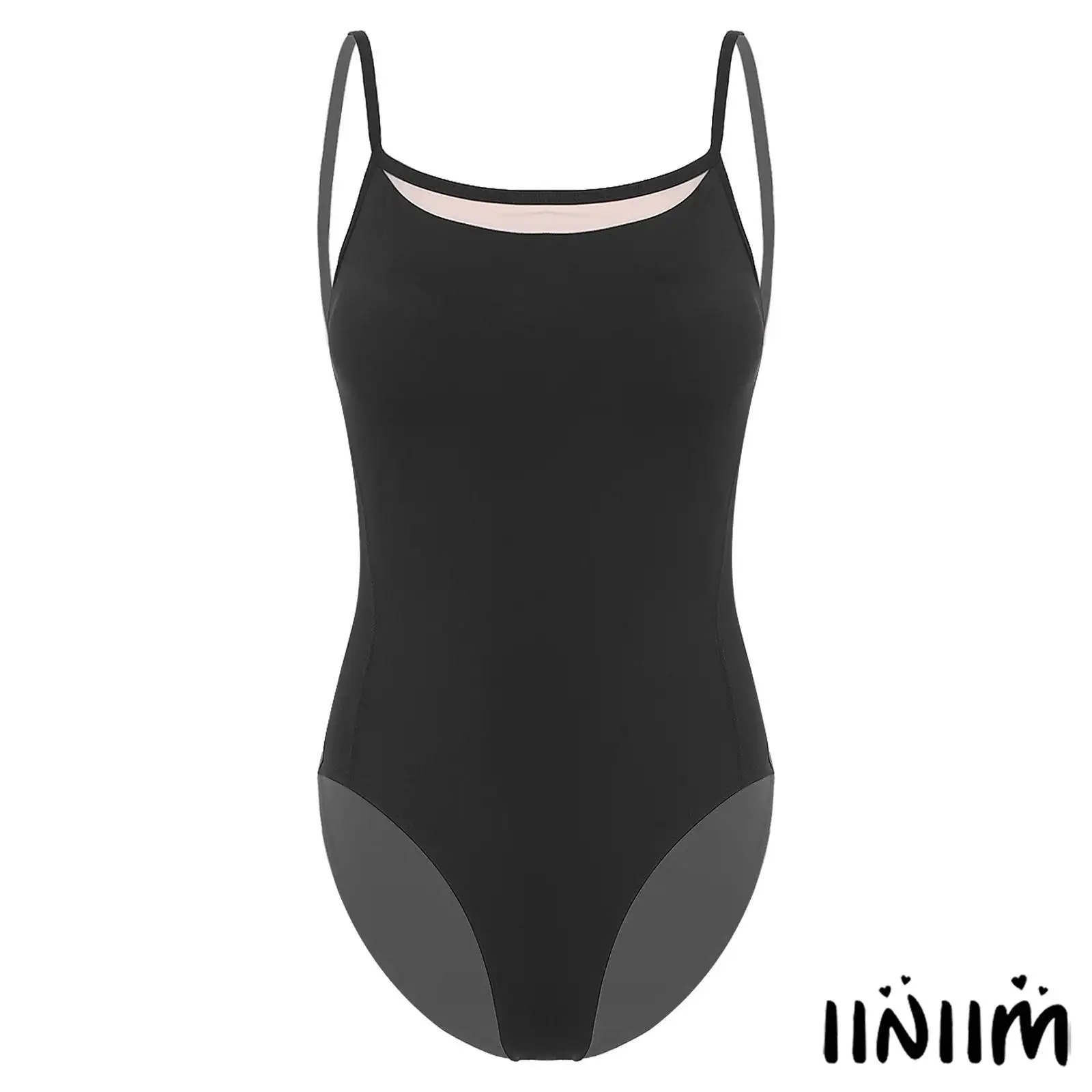 

Womens Professional Ballet Dancewear Modern Leotard with Mesh Panels Removable Chest Pads Sling Bodysuit Ballet Dance Costume