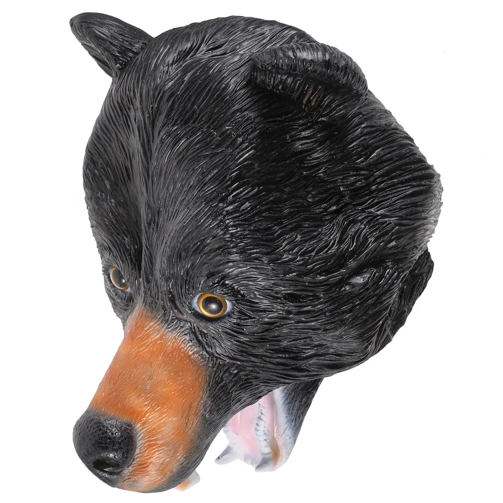 

Black Bear Mask Headgear for Halloween Cosplay Adults Adorable Masks Roleplay Costume Comfortable Fabric Long
