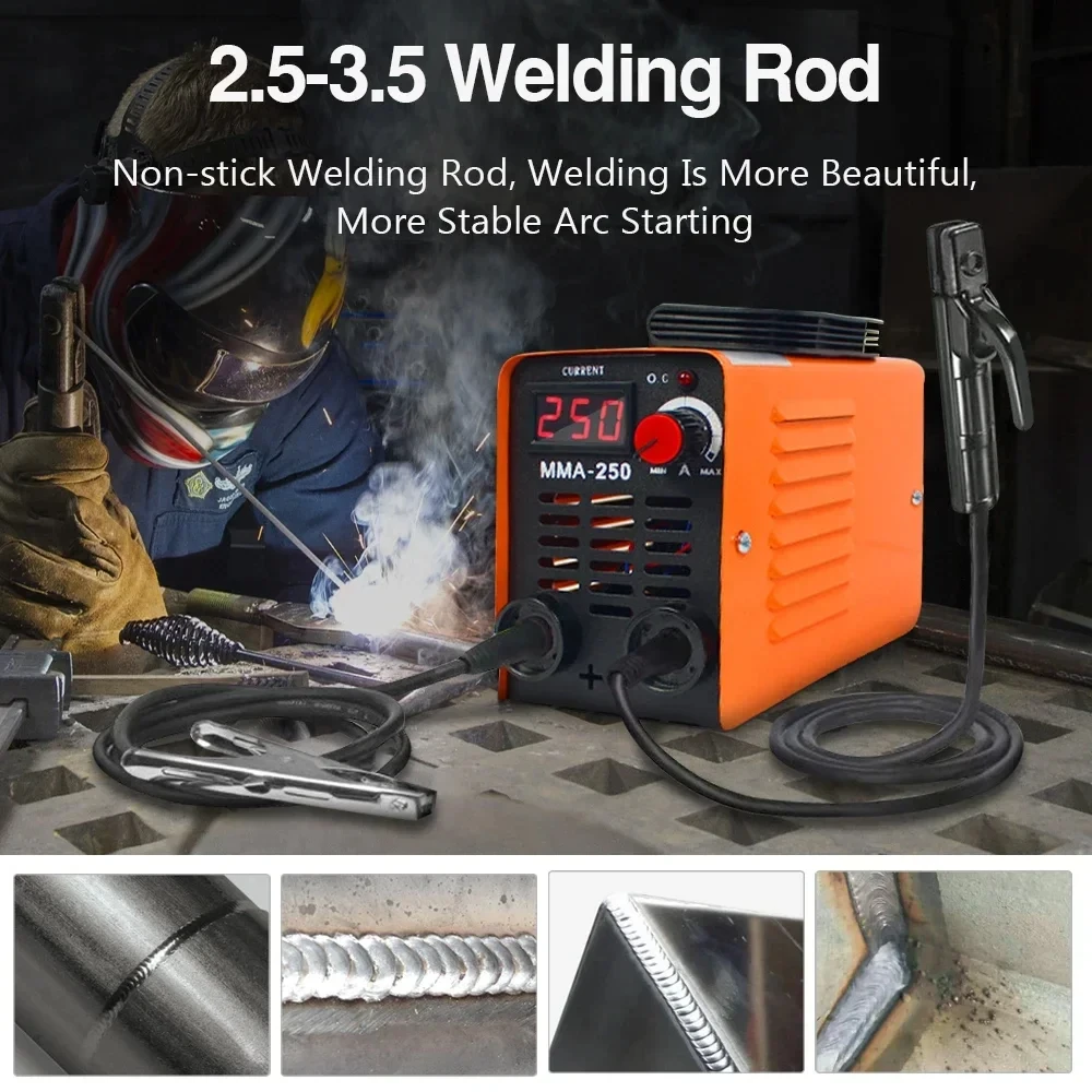 RR Portable ZX7 250A MMA Arc Welder Inverter Welding Machine 110V 220V Mini Iron Electric Welding Equipment Car Repairing Tools