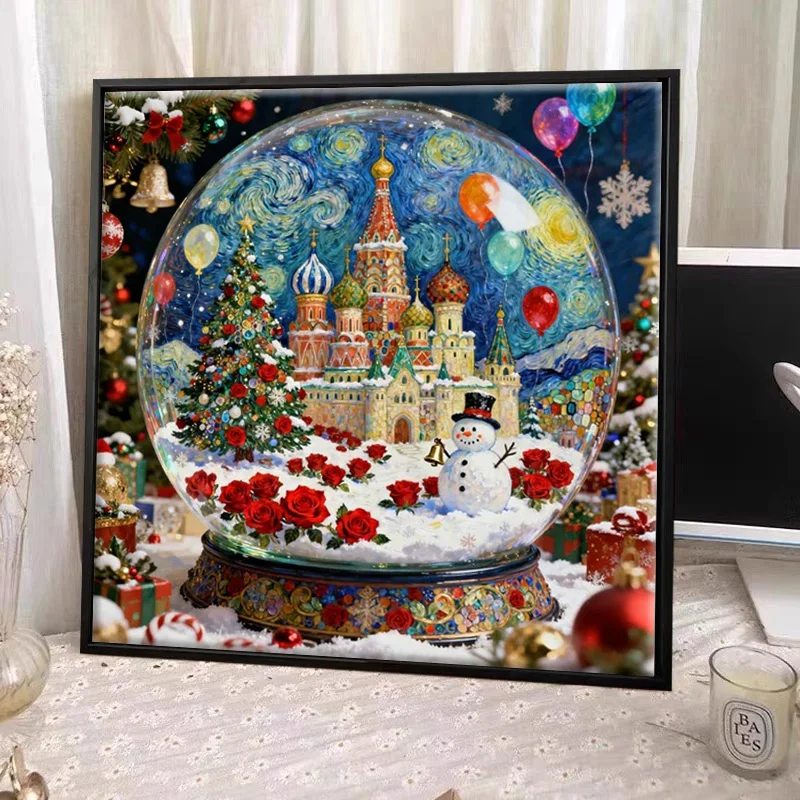 

Cisas Crystal Ball Castle 5D Diamond Painting Handmade Sti-On Sparkling Diamond Bri Lacape Modern Simplici Home ...