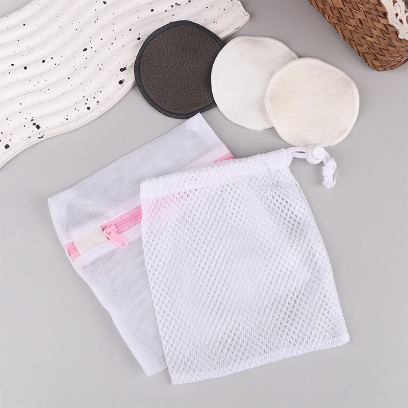 Reusable Bamboo Fiber Makeup Remover Pads 5 ชิ้น/แพ็คล้างทําความสะอาดได้รอบทําความสะอาดผิวหน้าผ้าฝ้าย Make Up Removal Pads เครื่องมือ