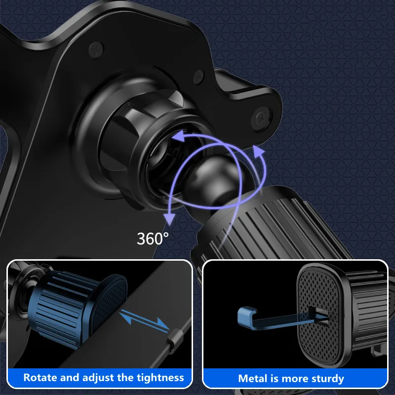 New Support Clip CellPhone Car Phone Holder Air Vent Clip Mount 360° Rotation Gravity Auto Phone Bracket Auto Gravity Car Holder image 5