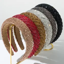 Korean Fashion Sponge Wide Edge Rhinestone Full Diamond Super Flash Headband Versatile High-end Hair Accessories