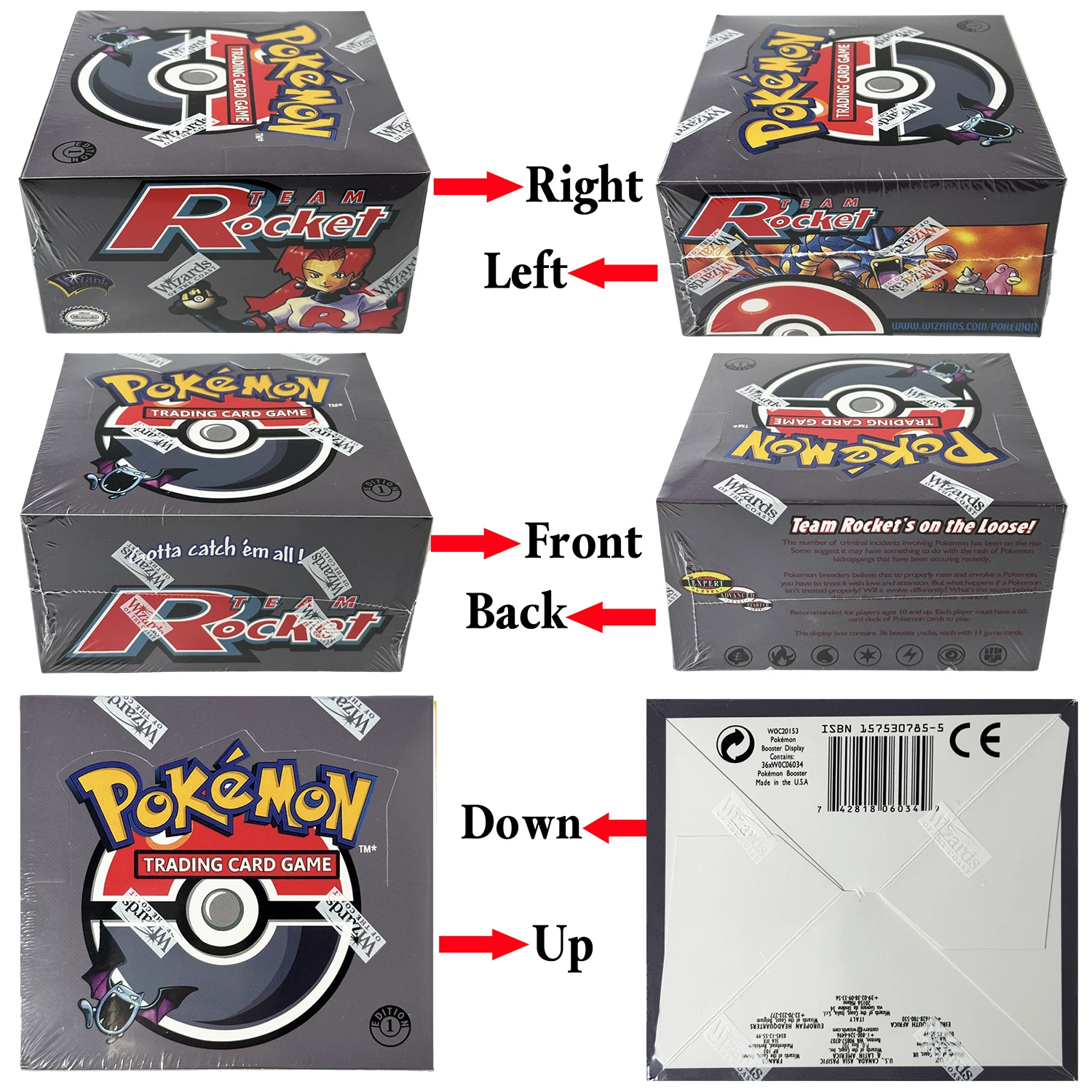 PKM Team Rocket Booster Box 2000 1st Edition 1Box 36 Packs Proxy Game Cards WOTC Sealed All Art Devastation Essie James Gyarados