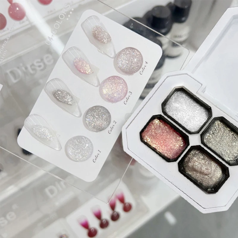 

4/9 Grid Glitter Solid Adhesive Gel Nail Polish Gradient Semi Permanent Soak Off UV LED Nail Gel Nail Salon DIY