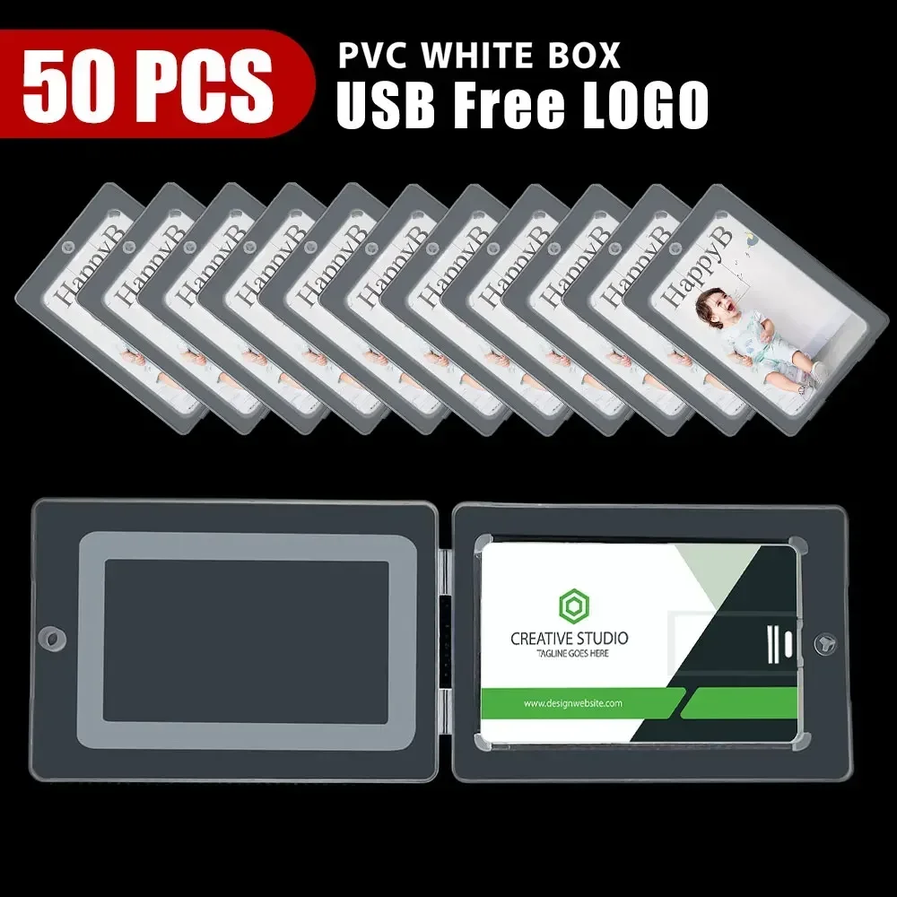 50 pz/lotto White Credit Card chiavette Usb stampa fotografica personalizzata 4GB 8GB 16GB 32GB 2.0 Flash Pen Drive 10 pezzi logo con stampa gratuita