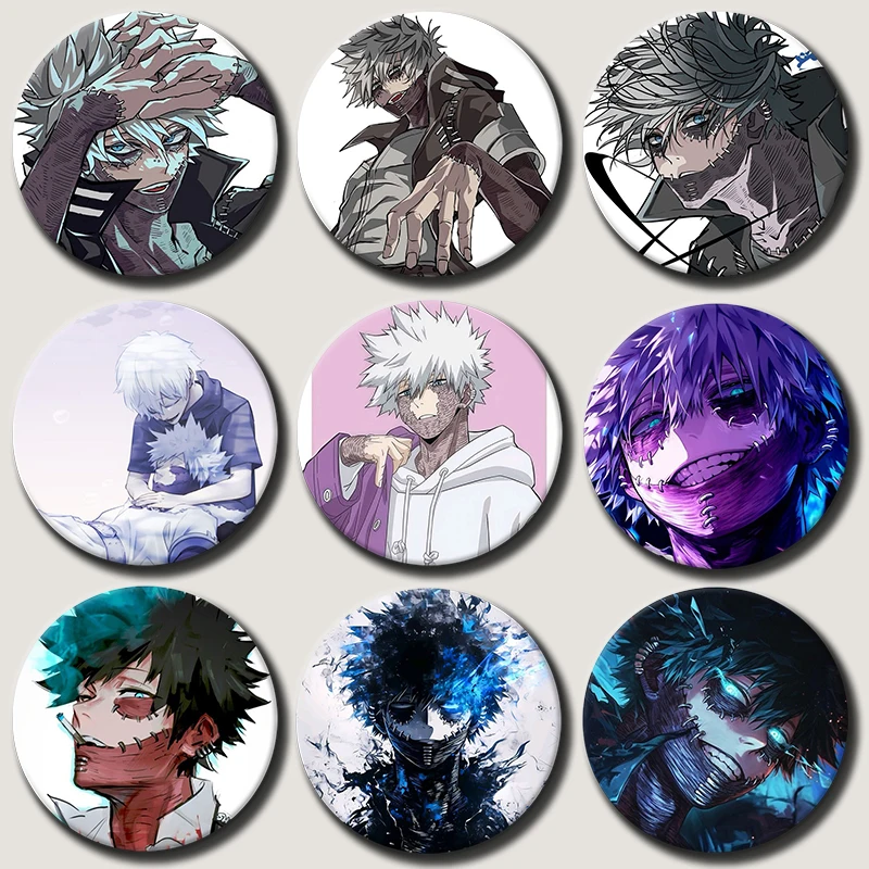 

58mm Anime Character Toya Todoroki Soft Button Pin Hero Dabi Cartoon Brooch Creative Badge for Backpack Clothes Decoration Gift
