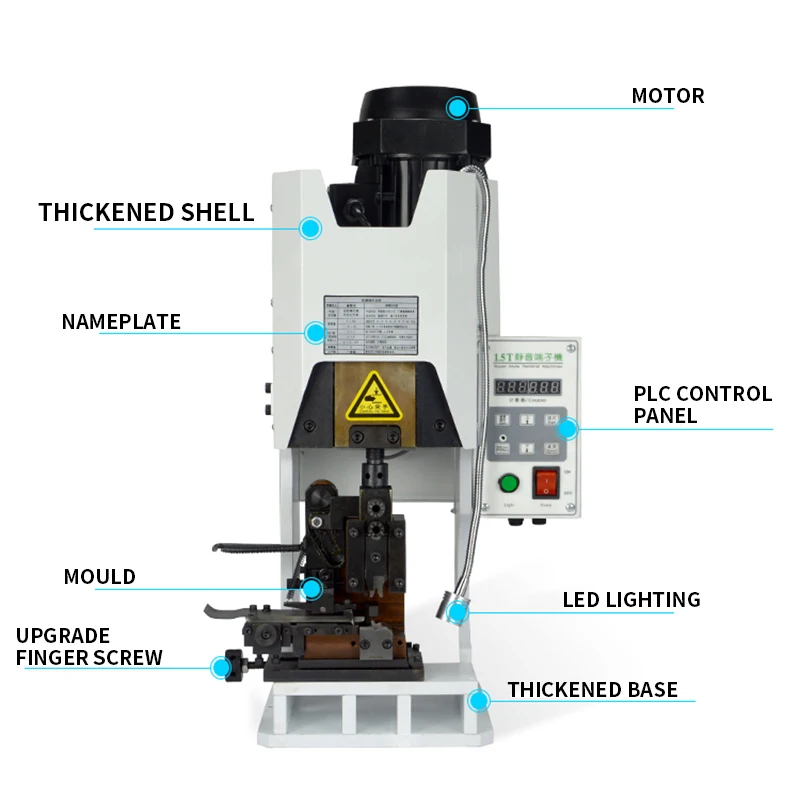 Automatic Terminal Machine 1.5T Ultra Quiet Crimping Terminal OTP Mold Semi Automatic Crimping Machine