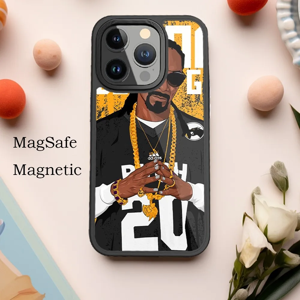 American Rapper S-Snoops-Doggs Phone Case For iPhone 15 14 13 12 11 Pro Max Plus Magnetic for Macsafe Cases Cover