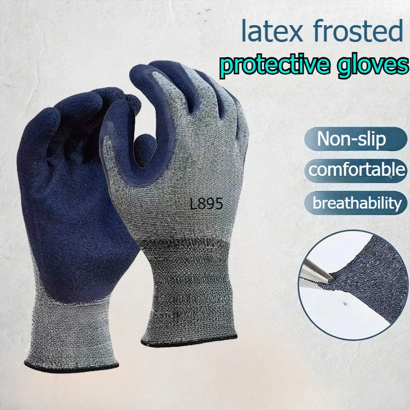 

12pcs Outdoor Sturdy and Durable Sports Work Glove Wear Resistant and Non Slip Latex Frosted Protective Glove Safety Accessories