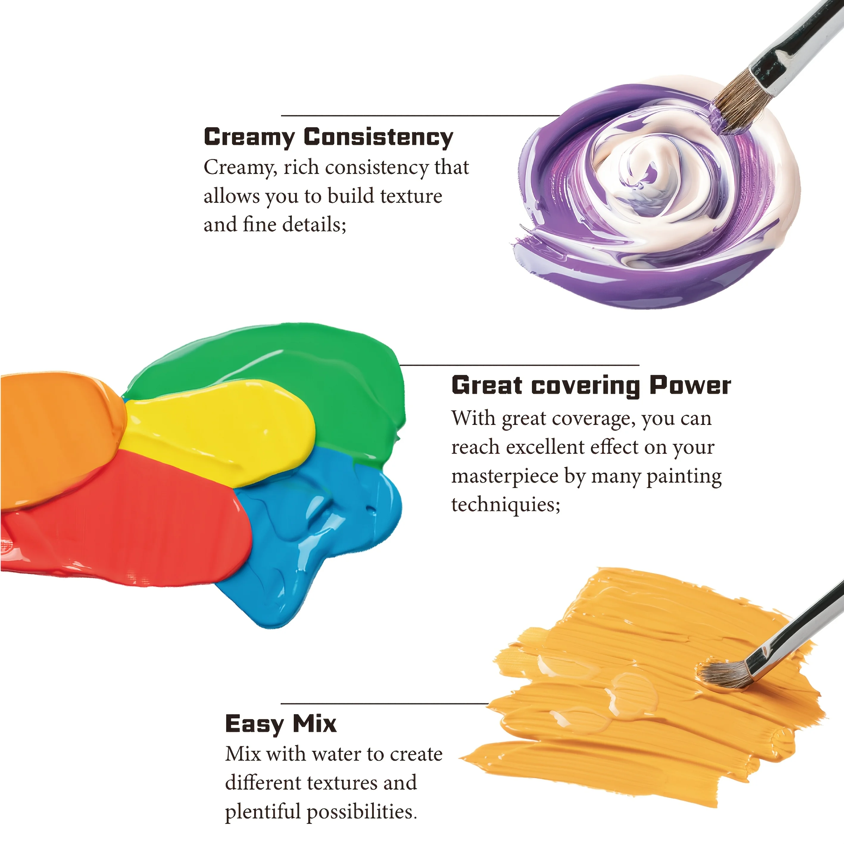 طلاء أكريليك أصباغ رسم احترافية لوحة فنية مقاومة للماء صبغة يدوية إبداعية داخلية وخارجية