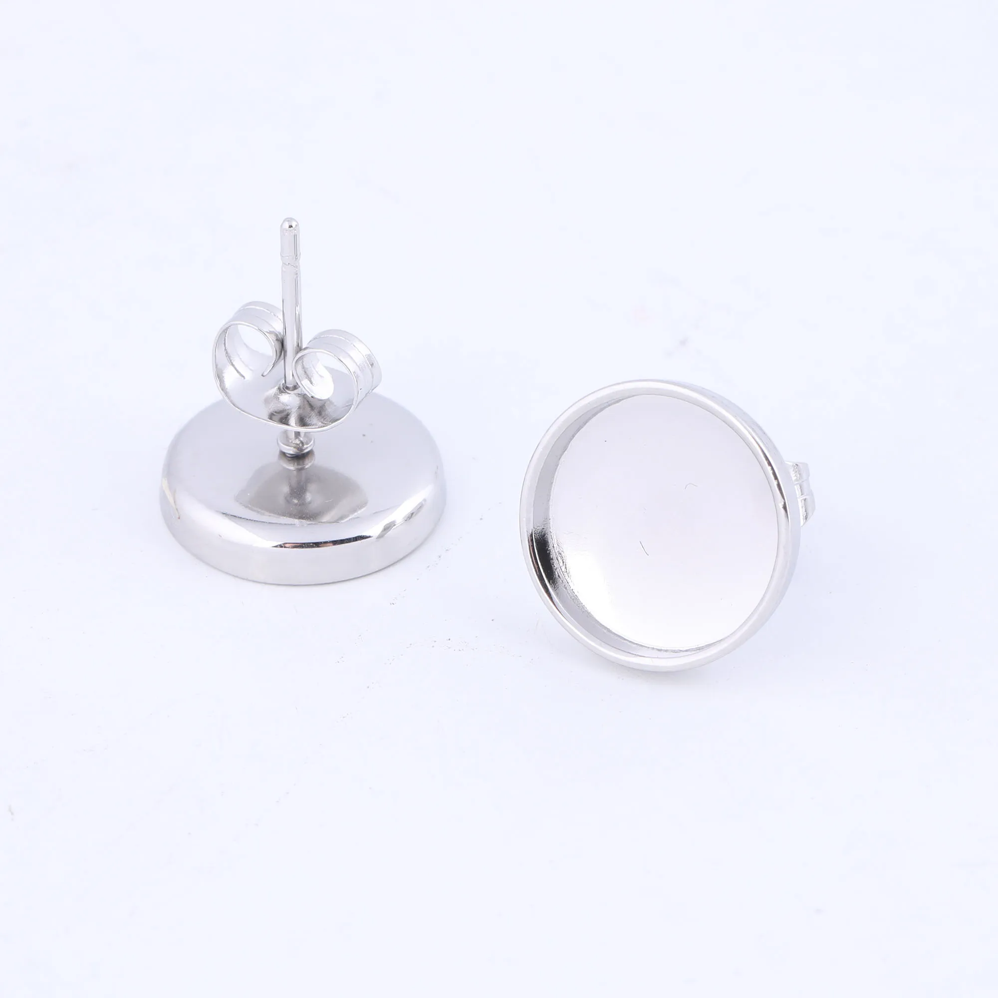 10pcs 10mm Cabochon Earring Base Studs Stainless Steel Earring Bezel Setting Blanks Gold Plated Diy Jewerly Making Supplies