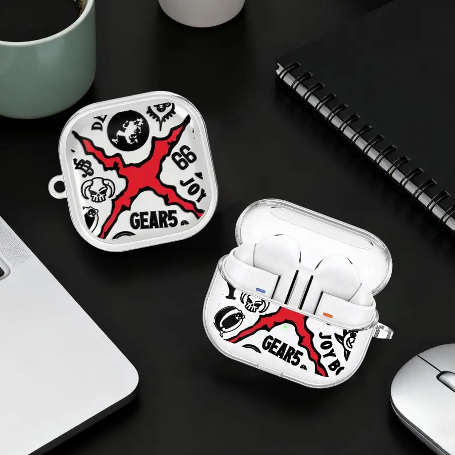 

Clear Earphone Cases Cover With Hook Case For Samsung Galaxy Buds 3 FE Live 2 2Pro 4Pro 3Pro 4 Pro Ones P-Oieces Logo