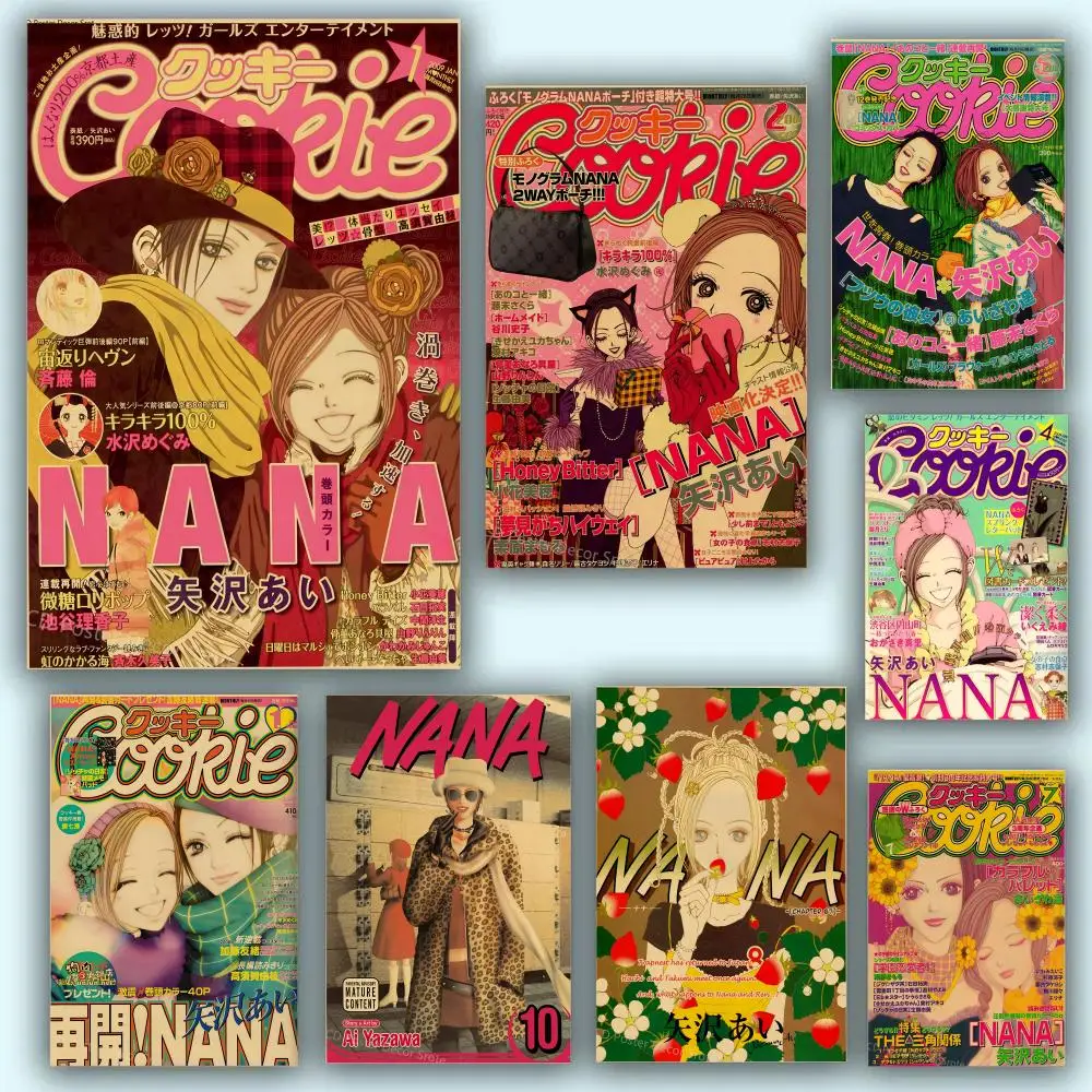 Poster HD Anime Hot Theme Sänger/OST/Film-Wasserdicht Selbstklebende Heimdekoration Hot Anime N-NANA Retro