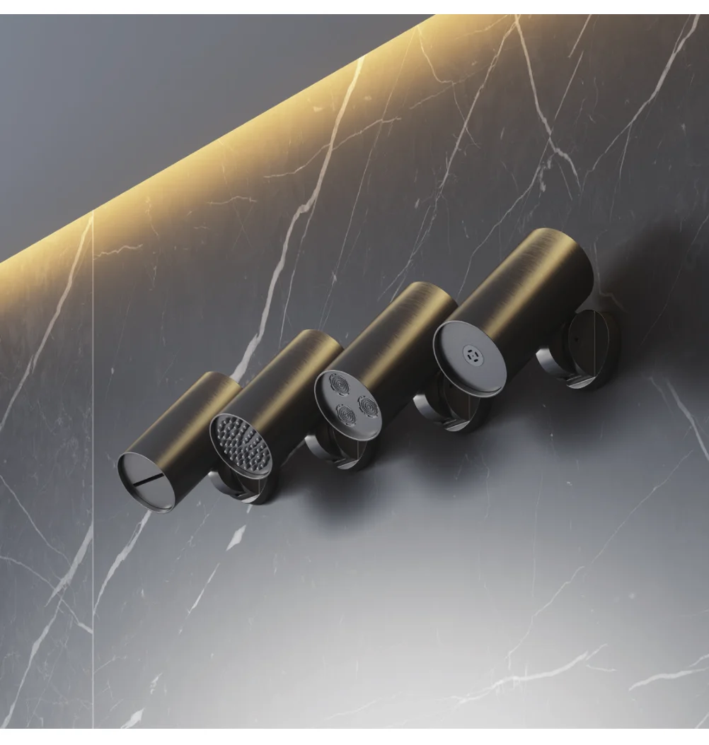 In Wall Mounted Shower Faucet Concealed Brass Silver Surface Bathroom Shower Set with Pressure Balanced Valve