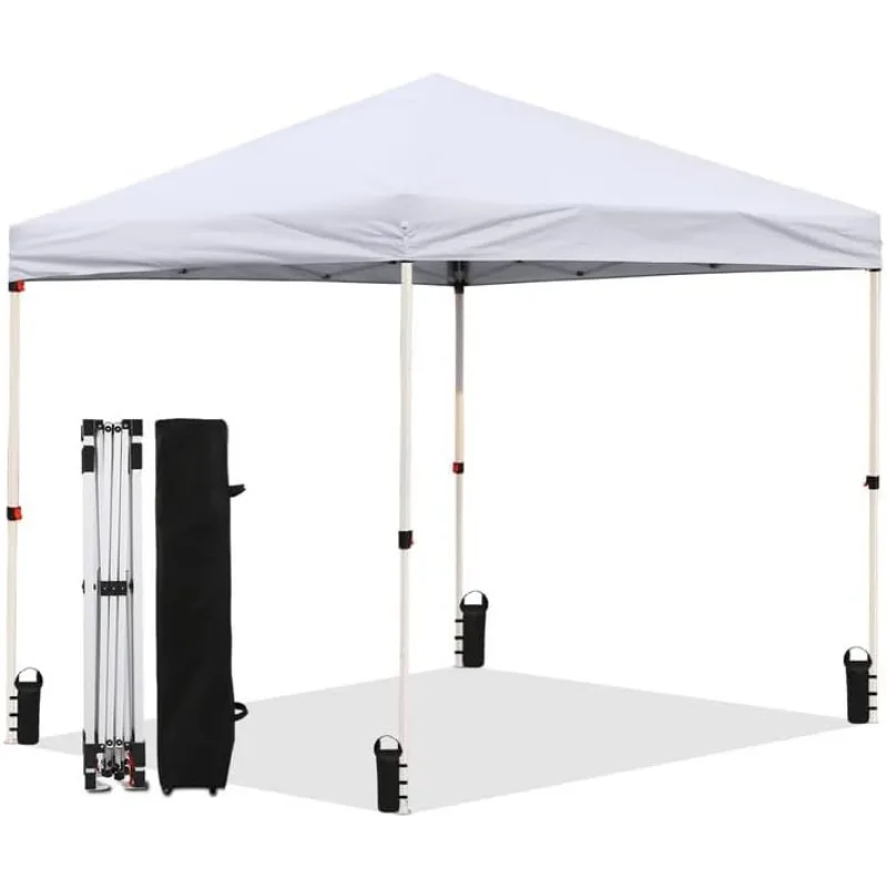 Canopy Tent 8X8 FT,Instant Pop Up Shelter w/Carry Bag,4 Ropes,Adjustable Straight Leg Heights,Portable Sun Shade,Shelter Tents