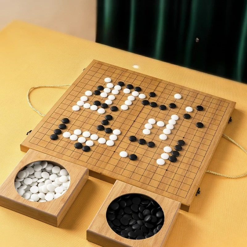 Set da gioco di scacchi Weiqi Tavolo da viaggio pieghevole Torneo portatile Grado Jade Go Stones Principianti Bambini Adulti Studente Scatola pieghevole