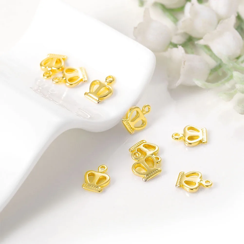 

30Pcs Gold Crown Jewelry Accessories Handmade Copper Metal Pendants for DIY Headbands Necklace Bracelet Creative Craft