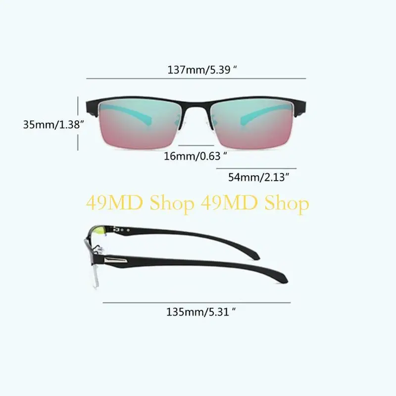 49MD Glasses for People with Red-green Color-blindness Daltonism and Color Weakness Half Frame 2-sided Coating Lenses - view 6