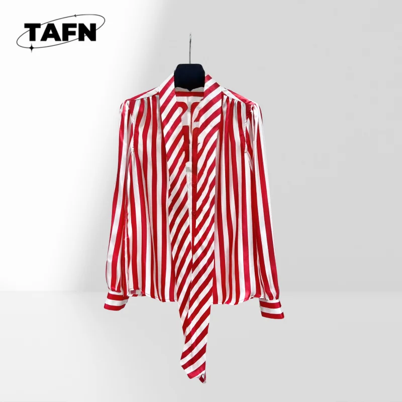 الحرير السيدات قميص القطن الناعم المتضخم استرخاء صالح بلوزة المرأة كم قميص ساحة الرقبة بلوزة مريحة مكتب WearAH0167