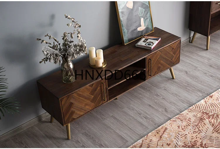 Solid Wood Bedroom Nordic Coffee Table Combination Modern Minimalist Living Room Light Luxury Creative TV Cabinet